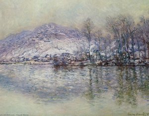 The Seine At Port Villez, Snow Effect — Claude Monet, Impressionism