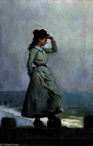 Young Girl on Seawall