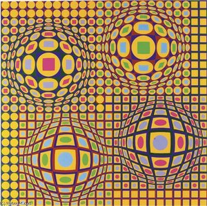 Four Spheres — Victor Vasarely, Op Art