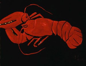 (Lobster on Black Background)