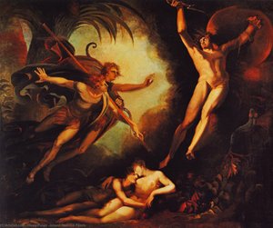 Satan Starting At The Touch Of Ithuriel's Lance — Johann Heinrich Füssli