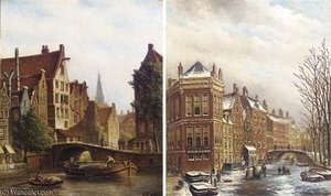 A Dutch Canal Scene In Summer — Oene Romkes De Jongh, Impressionism