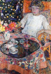 Little Girl At The Table — Leon De Smet