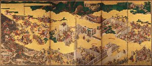 Battle Scenes Of Genji And Heishi At Ichi-no-tani — Kanō Yoshinobu, Kano School
