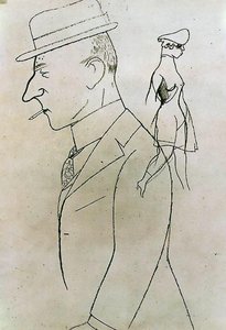 Study For The Central Figure Of''twilight'' — George Grosz