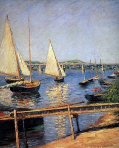 Sailing Boats At Argentueil Sun — Gustave Caillebotte