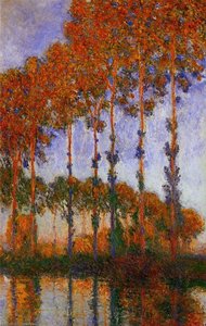 Poplars On The Banks Of The River Epte, Sunset — Claude Monet, Impressionism