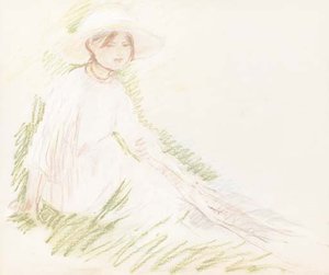 Fillette Assise Dans L'herbe — Berthe Morisot