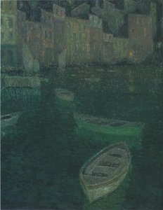 Port In Full Moon — Henri Le Sidaner