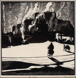 Taos Pueblo (smokes) (taos Pueblo Morning Smokes) — Howard Cook