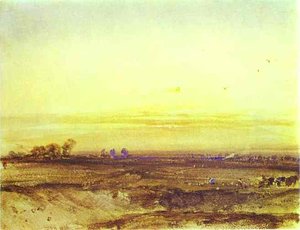 Landscape, Sunset — Richard Parkes Bonington, Romanticism