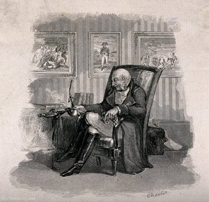 An Old Napoleonic Soldier Sits Dreaming In His Armchair — Nicolas Toussaint Charlet
