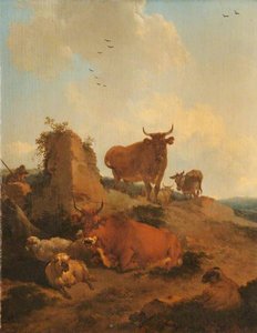 Cattle And Sheep In A Landscape — Nicolaes Pietersz Berchem