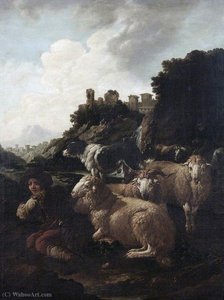 Landscape With Shepherd Boy And Sheep — Philipp Peter Roos