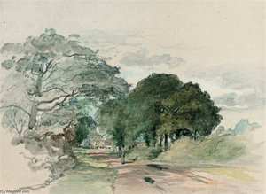 A Country Lane (illustrated); And Study Of Trees — William Collins