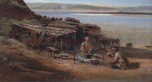 Fishermen On The Volga — Aleksey Savrasov
