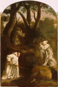 SAINT BRUNO EN PRIERE DANS SON ORATOIRE