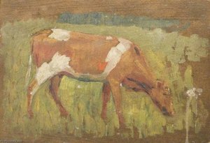 Study Of A Cow Grazing — Sir Alfred James Munnings, Impressionism