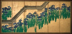 Irises At Yatsuhashi (eight Bridges) — Ogata Kōrin