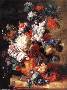 Bouquet Of Flowers In An Urn — Jan Van Huysum