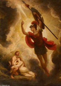 The Archangel Michael Leaving Adam And Eve, After Having Conducted Them Out Of Paradise — Thomas Phillips