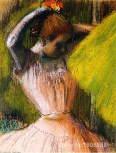 Ballet Corps Member Fixing Her Hair — Edgar Degas, Impressionism