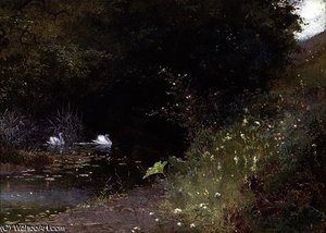 Swans On A Lake — Thomas Mackay