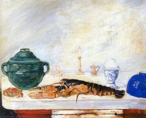 Nature Morte A L' Oeuf Au Homard Et Au Crabe — James Ensor