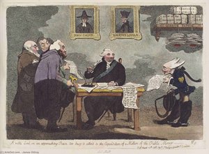 A Noble Lord, On An Approaching Peace, Too Busy To Attend To The Expenditure Of A Million Of The Public Money — James Gillray