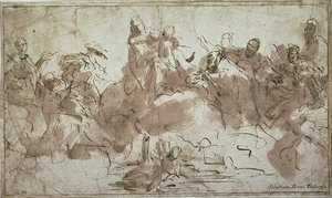 The Virgin And Child On Clouds And Saints — Sebastiano Ricci