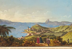 Vista Da Nossa Senhora Da Glória E Barra Do Rio De Janeiro [view Of Nossa Senhora Da Glória And Mouth Of Rio De Janeiro Bay] — Johann Jacob Steinmann, Romanticism