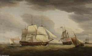 East Indiaman 'taunton Castle', Captain James Urnston, Built By Mr Barnard For Sir Benjamin Hammet — Thomas Whitcombe