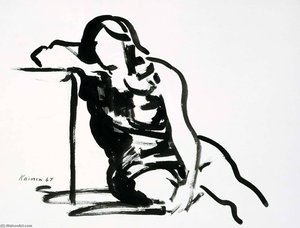 Woman Seated At A Pedestal — Jacob Kainen