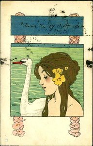 Leda And The Swan — Raphael Kirchner, Art Nouveau