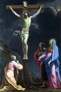 Christ On The Cross With The Virgin And Saints — Eustache Le Sueur (lesueur)
