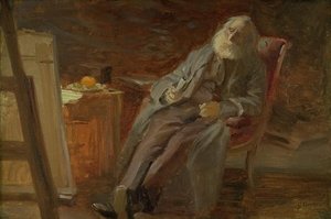 The Painter Vilhelm Kyhn Smoking His Pipe — Anna Kirstine Ancher, Impressionistic Landscape