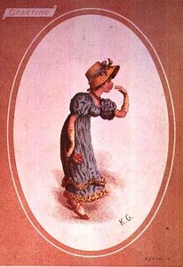 Girl Wearing A Straw Bonnet