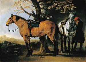 Two Horses — Abraham Pietersz Van Calraet