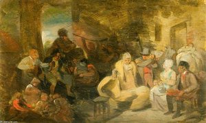 Study For 'the Country Auction' — Edward Bird