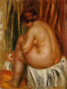 After Bathing (nude Study) — Pierre-auguste Renoir, Impressionism