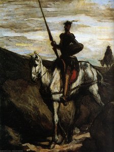 Don Quichotte Et Sancho Pança Se Rendant Aux Noces De Gamaches Gift Quichotte And Sancho Pança Going To The Weddings Of Gamaches — Honoré Daumier