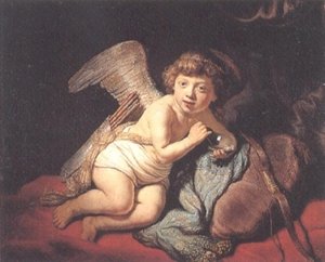 Cupid Blowing Soap Bubbles — Rembrandt Van Rijn, Baroque