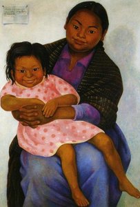 Portrait Of Modesta And Inesita — Diego Rivera