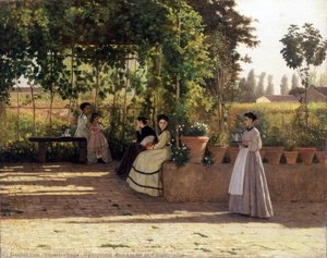 Il Pergolato (also Known As Il Dopopranzo) — Silvestro Lega, Macchiaioli