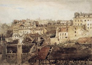 Paris. View Of Roofs Looking Toward Montmartre — Thomas Girtin