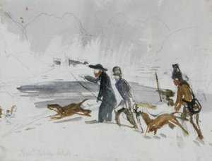 A Hunting Scene In Winter — John Frederick Lewis
