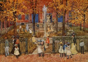 West Church, Boston (aka Red School House, Boston Or West Church At Cambridge And Lynde Streets) — Maurice Brazil Prendergast