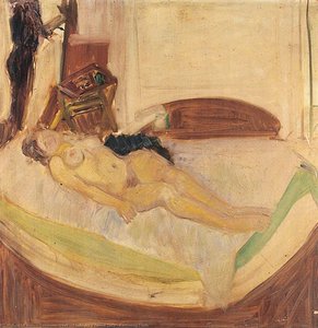 Nude On A Green Sofa (reclining Nude) — Solomon Steel