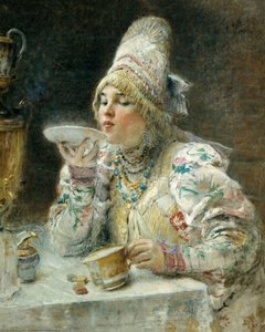 Tea Drinking — Konstantin Yegorovich Makovsky
