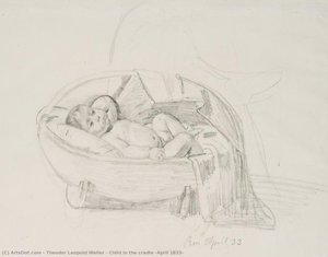 Child In The Cradle (april 1833) — Theodor Leopold Weller